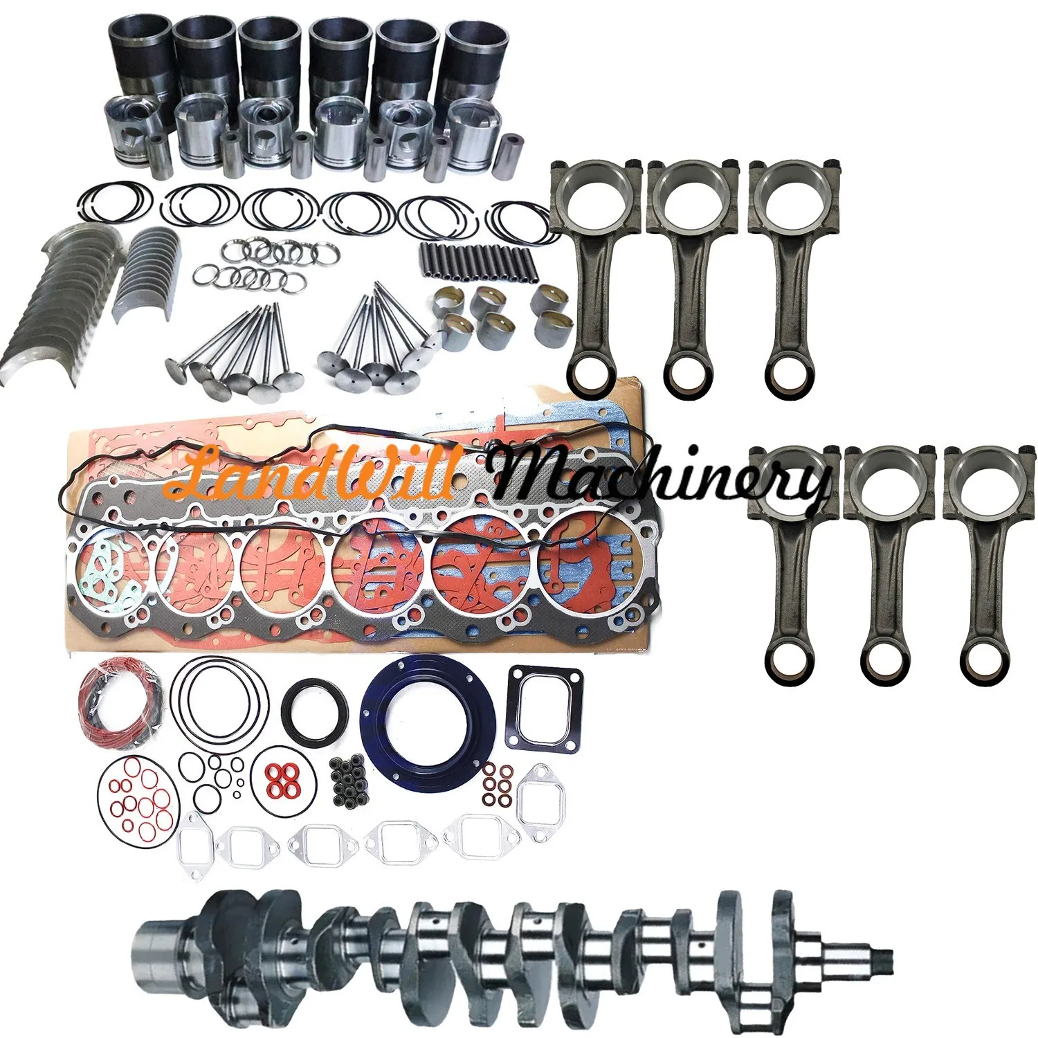 Overhaul Rebuild Kit Connecting Rod + Crankshaft Fits For Mitsubishi 6D15 Engine