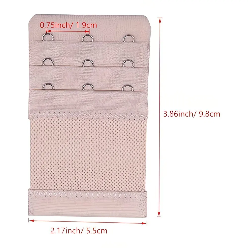 8pcs Women's  Solid Color Elastic Bra Extender | 3-Hook Adjustable Belt Buckle, for Plus Size, Low-Cut Bras, Nursing & Everyday image 2