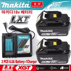 100% Original Makita Rechargeable Power Tool Battery, Replaceable LED Lithium-ion, 6.0 Ah 18V LXT BL1860B BL1860BL1850 BL1830