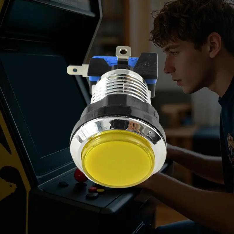 아케이드 게임 콘솔 버튼 아케이드 기계용 소형 은도금 푸시 버튼 성인용 가을 방지 게임 용품 소년 및