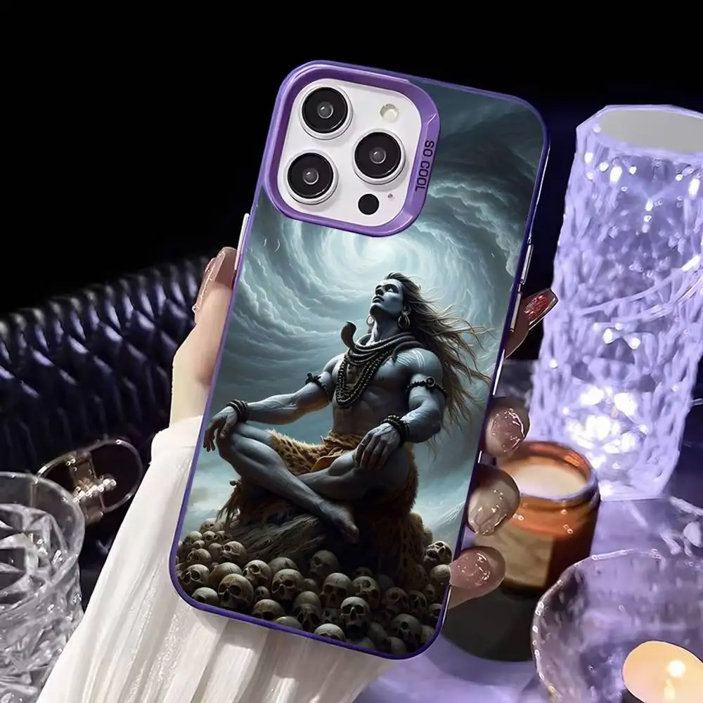 حافظة هاتف Lord Shiva Hindu G-God Buddha لهاتف iPhone17,16,15,14,13,12,11,Mini,Pro,SE,MAX,plus,Purple Matte غطاء سيليكون #2