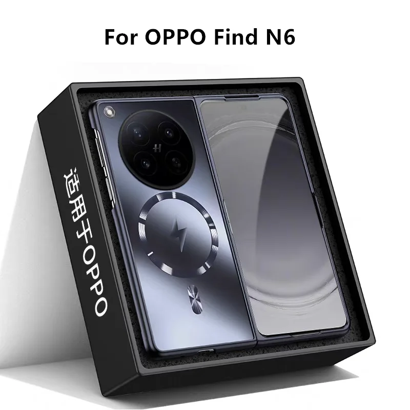 

2in1 Kit Matte AG Bare Metal Feel Plastic Thin For Magsafe Case For OPPO Find N6 N5 FindN6 FindN5 Magnetic Hard PC Armor Cover