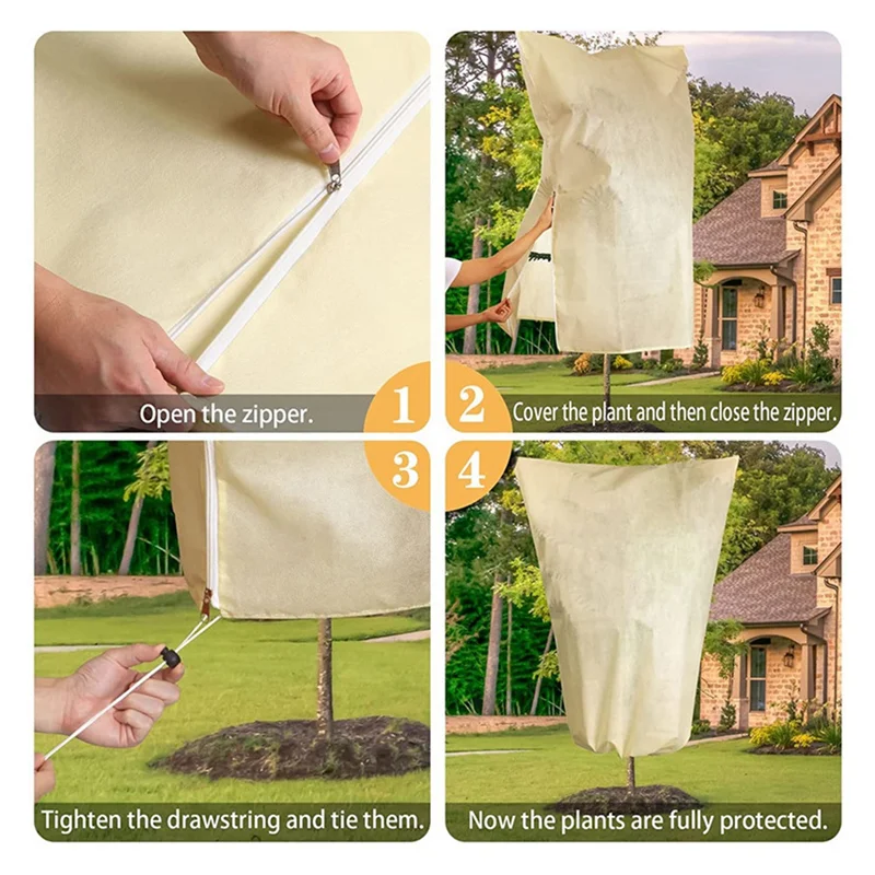 

Reliable 8 Pack Fruit Protection Bags With Drawstring, Garden Netting Plant Covers White Non-Woven Fabric For Vegetables Fruits