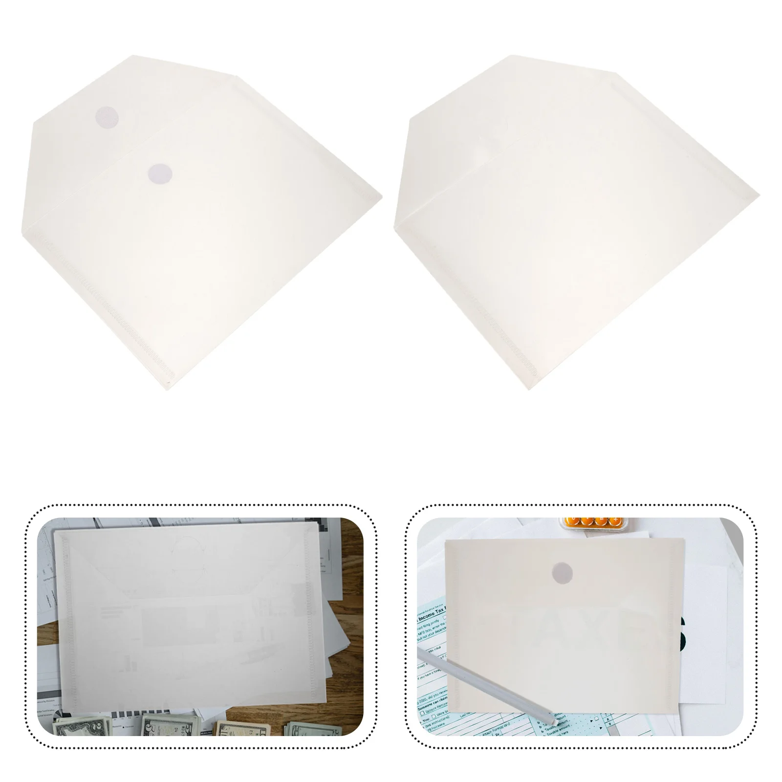 

20pcs Folders Document Storage ganizers Document Holders Transparent PP Large Capacity 180x130mm Storage Office Supplies