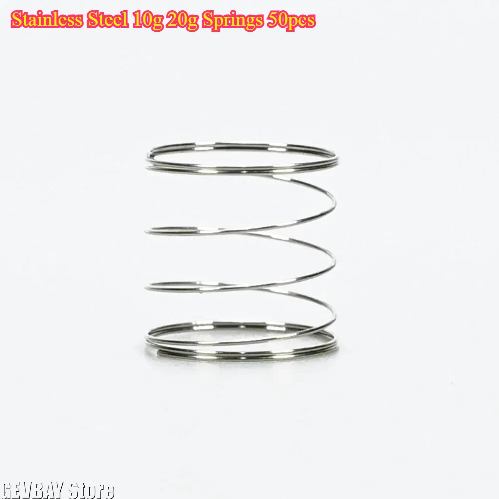 Stainless Steel 10g 20g Springs 50pcs - Increase Pressure Rebound for HHKB Realforce Novatouch