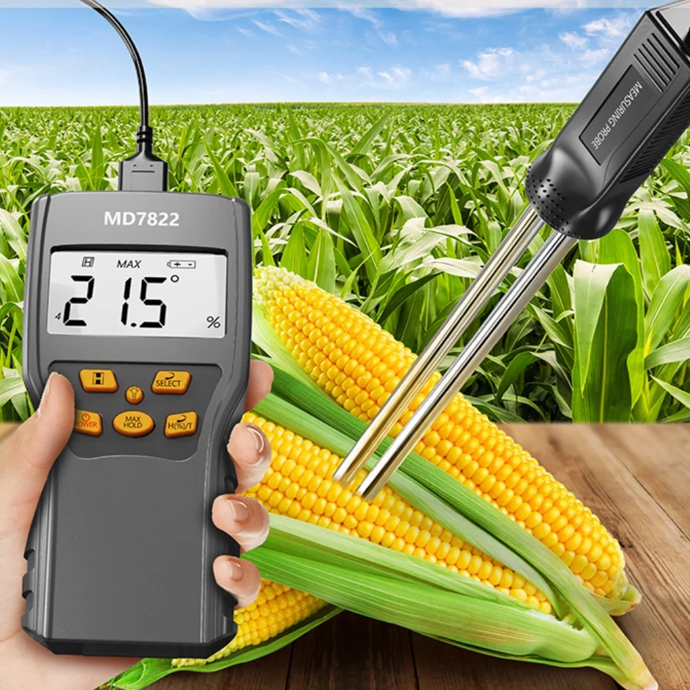 

Portable Moisture Meter for Grain with Temperature Range 10 to 60 Degrees Celsius and Humidity 0 to 70 Percent