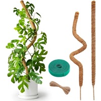 Bendable Plant Sticks Support Moss Pole for Potted Indoor Climbing Plants Handmade Support for Creeper Plants Grow (120cm)