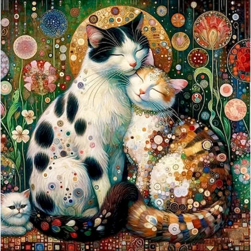 

RUOPOTY Diamond Painting Cat Animal Scene Rhinestones Full Square Round DIY Mosaic Gift Wall Decor