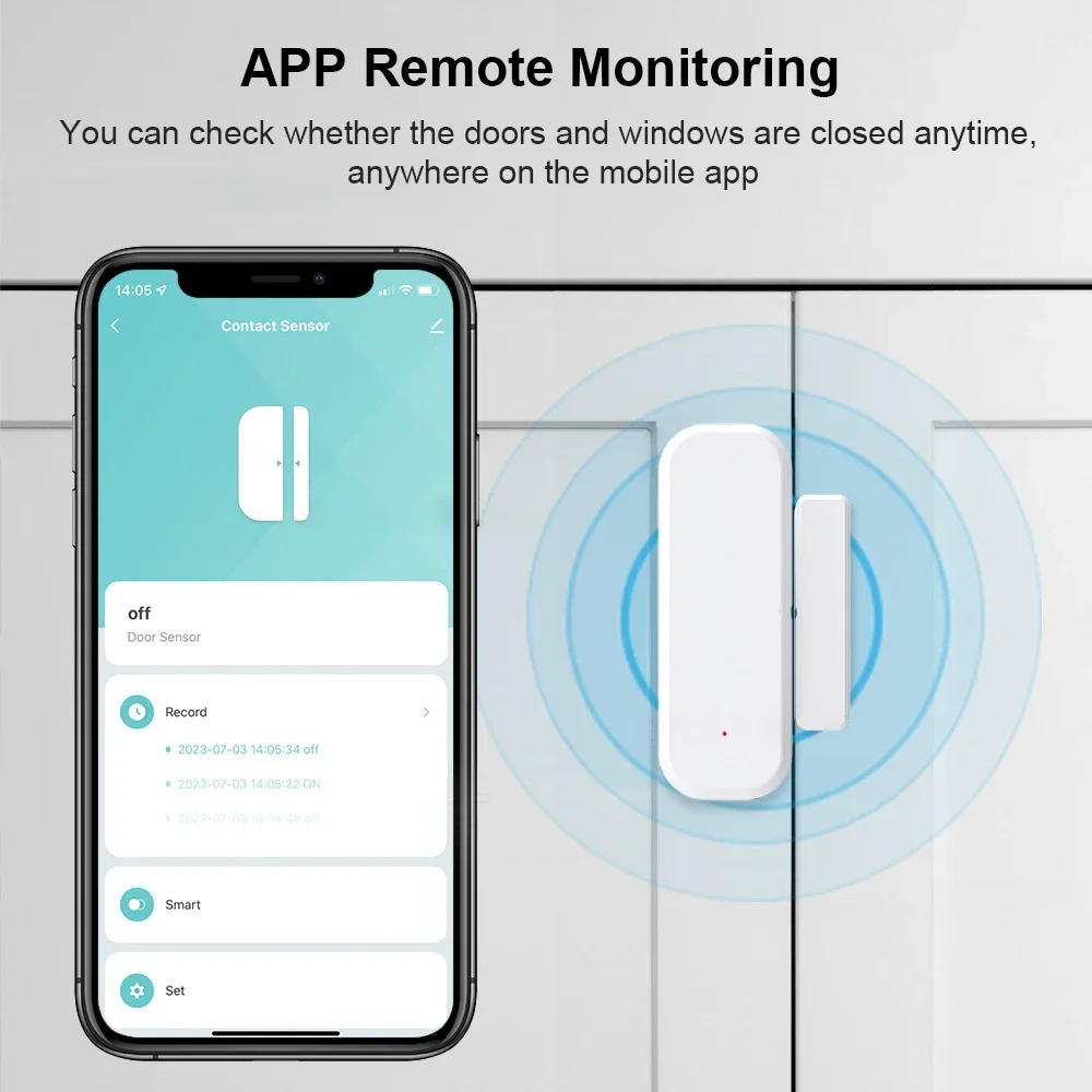 Умный датчик двери и окна Tuya Wi-Fi/Zigbee, магнитная охранная сигнализация, работает с приложением Smartlife, работает с Alexa Google Home