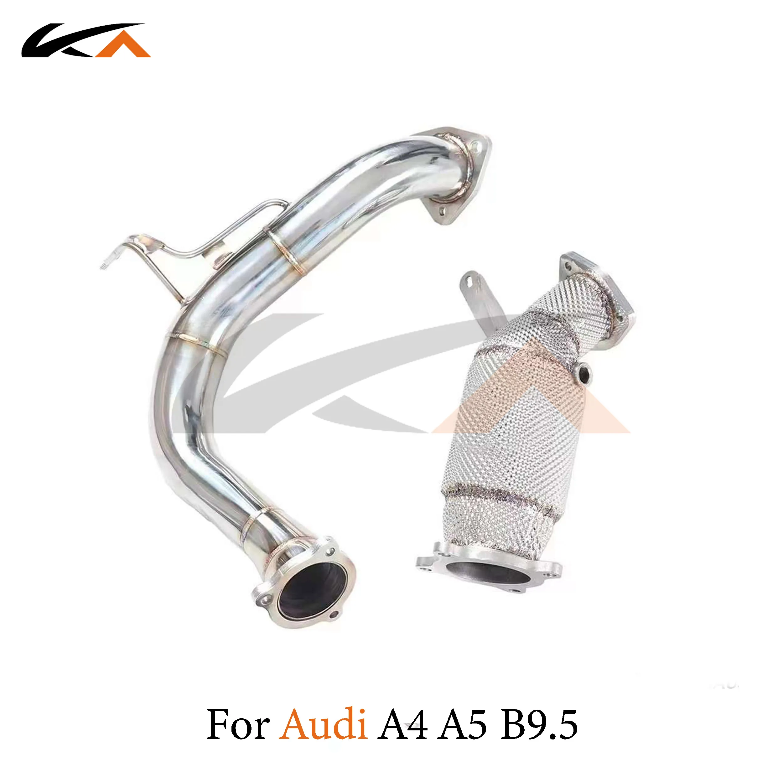 KA Tuning exhaust system header stainless downpipe for Audi A4 A5 B9.5 2.0T axle pipe performance catalysis heat shield