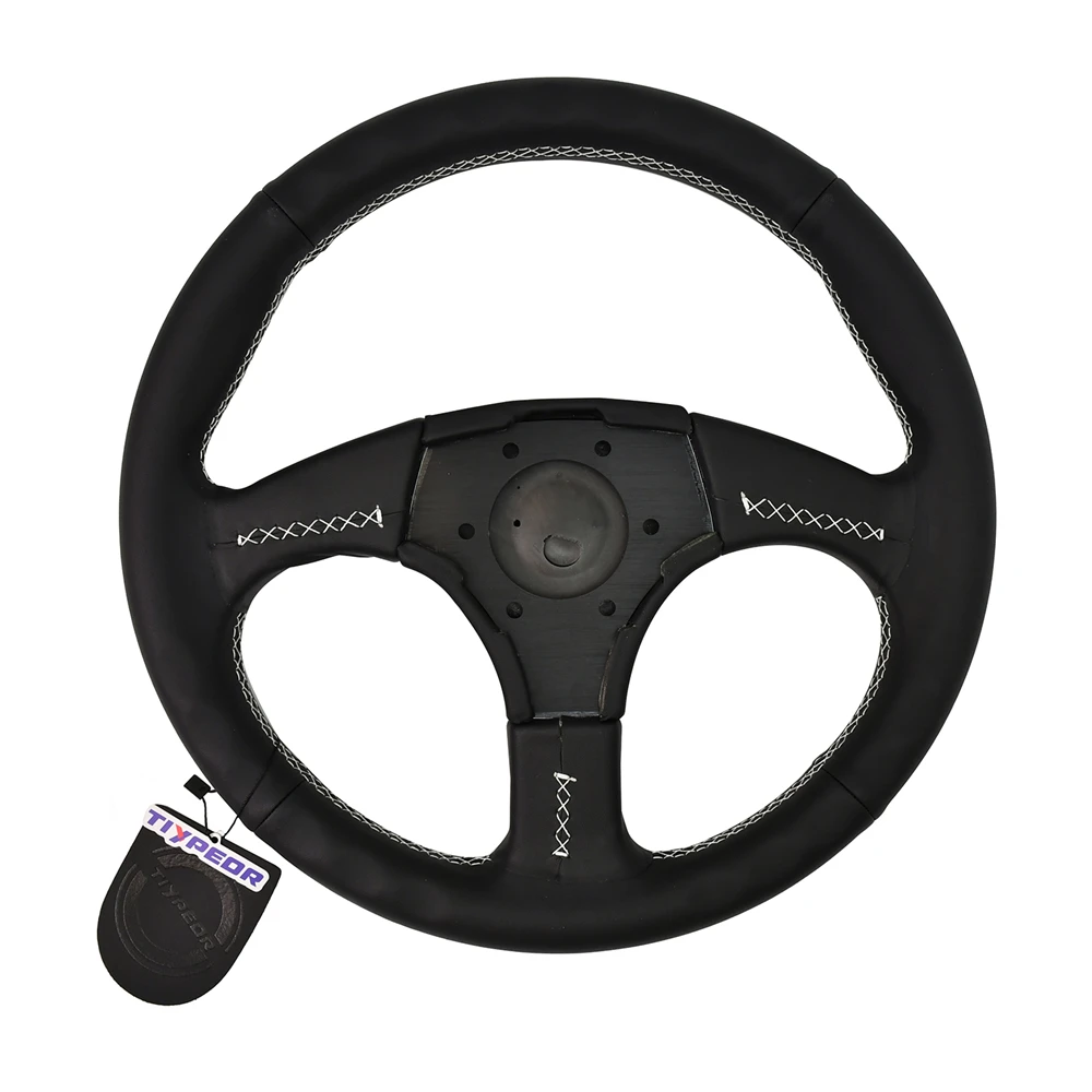 TIYPEOR 1221 Hole Black Edition Steering Wheel 350mm Microfiber Drift Simulation Racing Game Steering Wheel 3