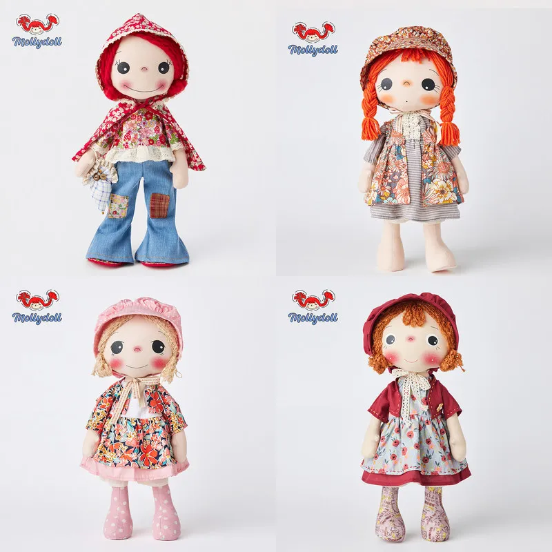 

Mollydoll Handmade Vintage Plush Doll Retro Cloth Figurine Home Desk Decor Ornament Collection Birthday Gift For Girlfriend
