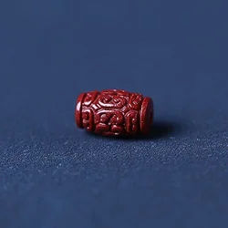 5A Natural Cinnabar Buddha Word Zinnober Genuine Vermilion Single Bead DIY Beads Jewelry Material