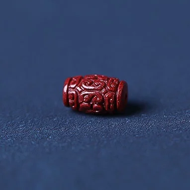 5A Natural Cinnabar Buddha Word Zinnober Genuine Vermilion Single Bead DIY Jewelry Material