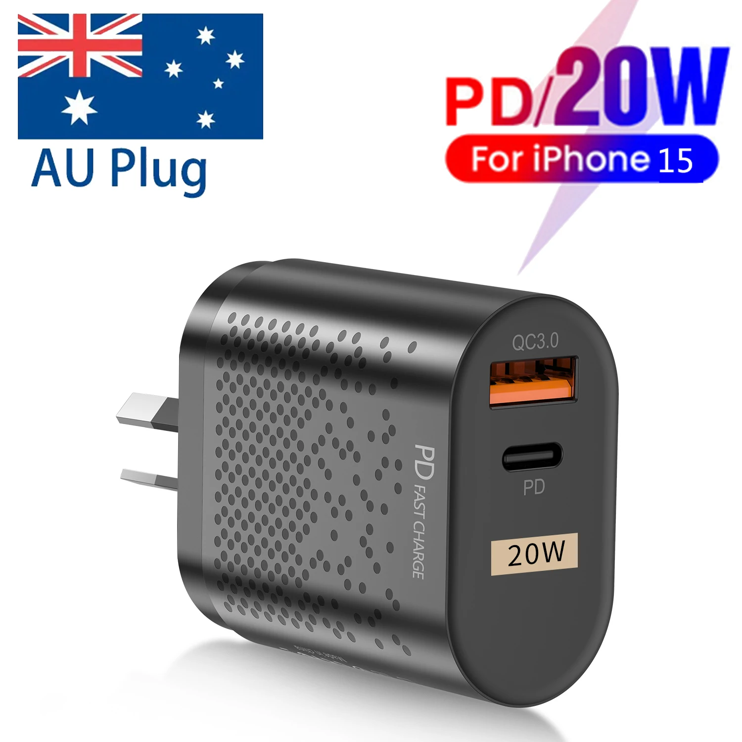 USB C Fast Charger for iPhone 15 Pro Max PD Type C Australia Quick Charge Phone Charger AU Plug 4-ports Fast Charging Charger