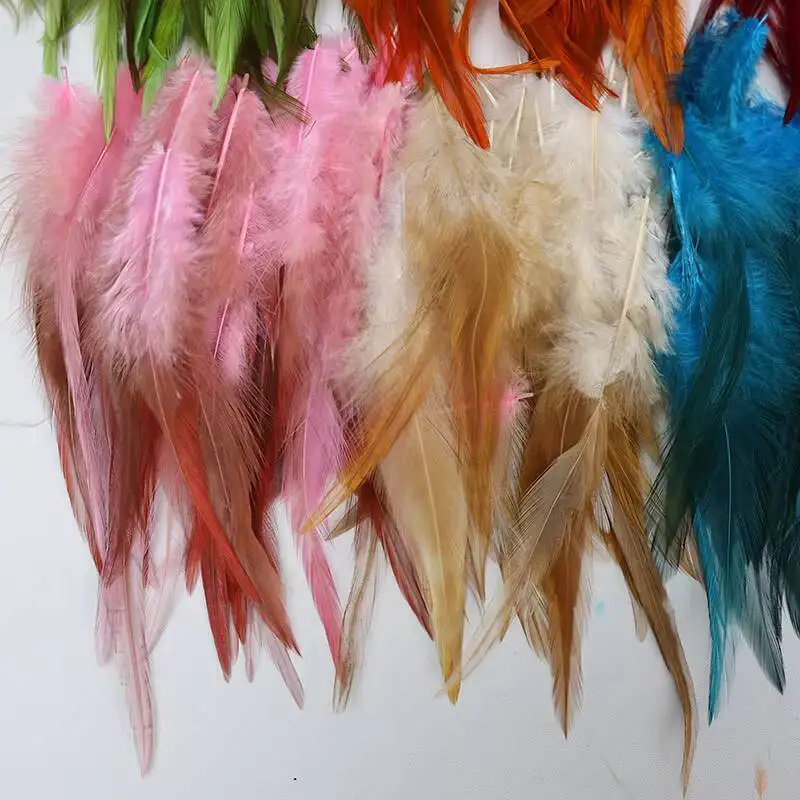 Colorful Chicken Feathers For DIY Crafts Accessories Dream Catcher Materials Decorative Supplies Cat Teaser Stick Feather 50pcs