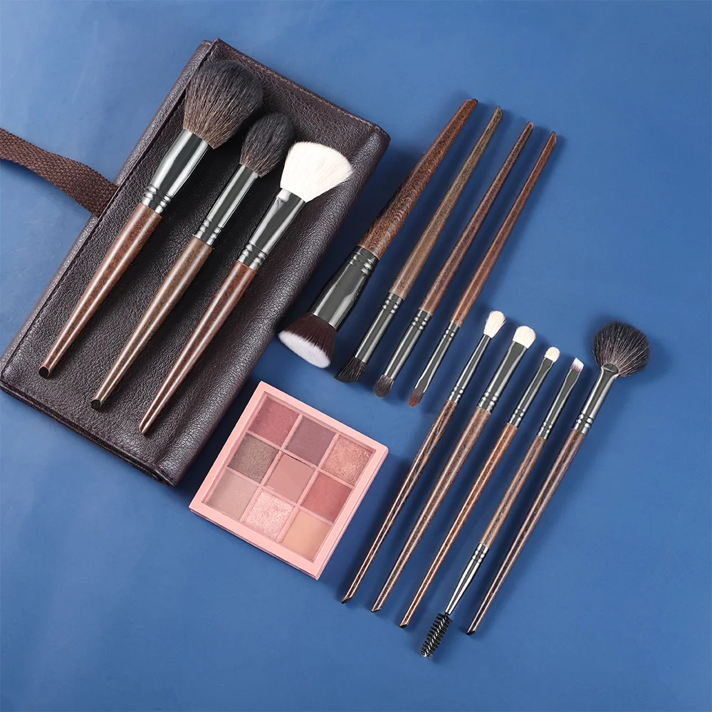 OVW Makeup Brushes 12PCS Premium Natural Big Powder Concealer Eyeshadow Eyeliner Blending Highlight Brush Set maquillaje