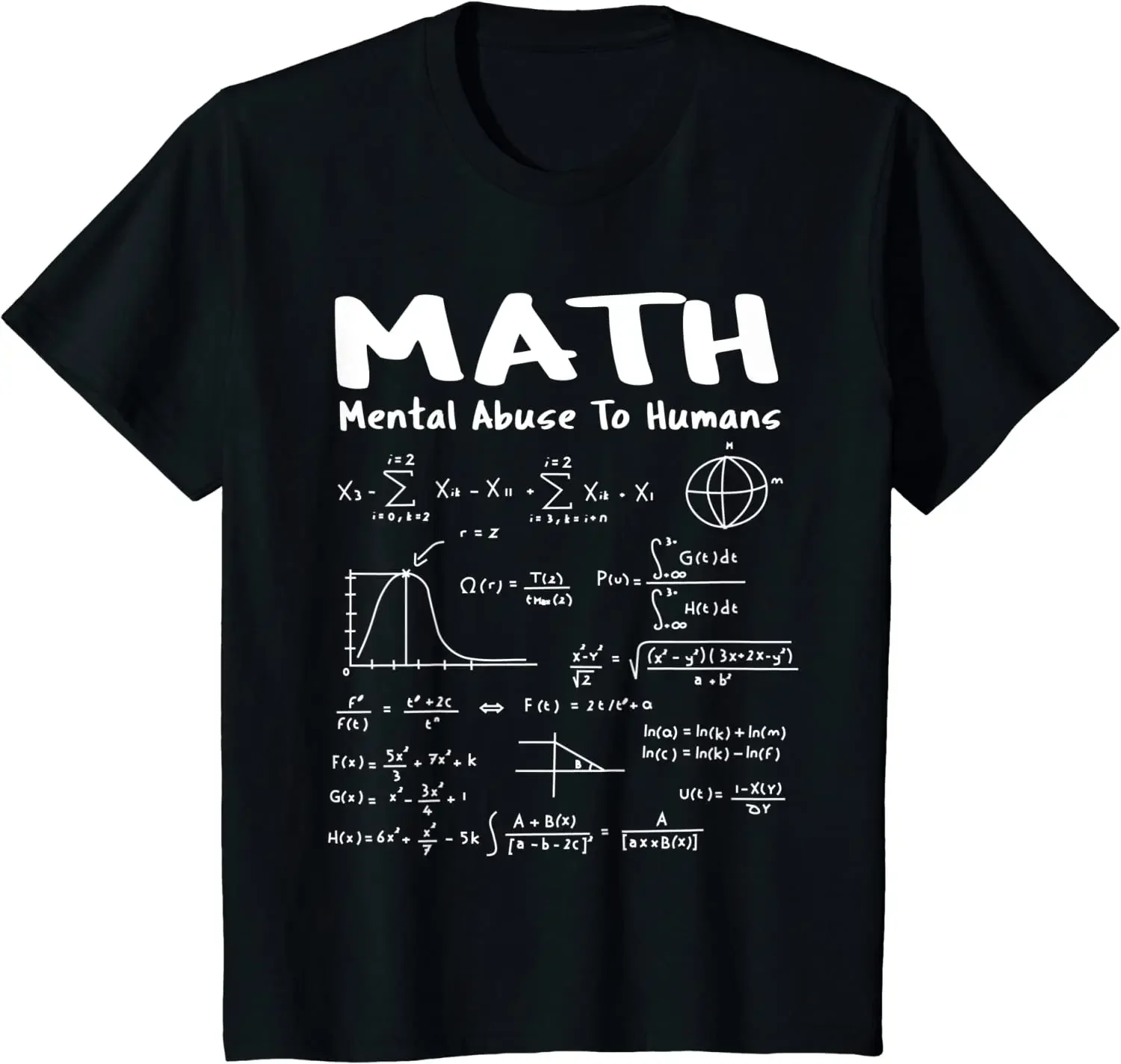 Funny Math Mental Abuse To Humans T-Shirt 100% Cotton O-Neck Summer Short Sleeve Casual Mens T-shirt Size S-3XL