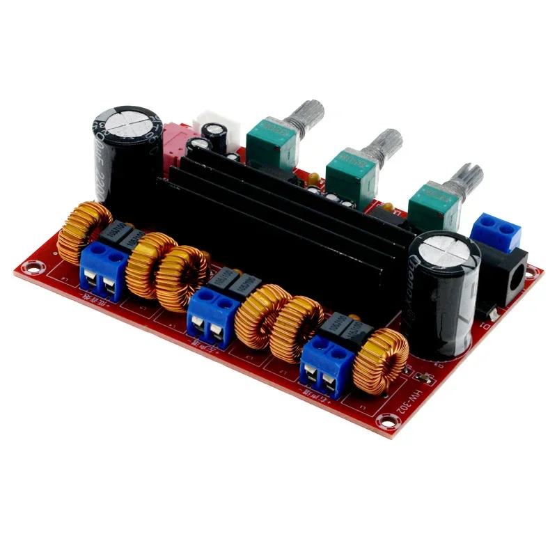 XH-M139 2.1 channel digital power amplifier board 12V-24V wide voltage TPA3116D2 2*50W+100W