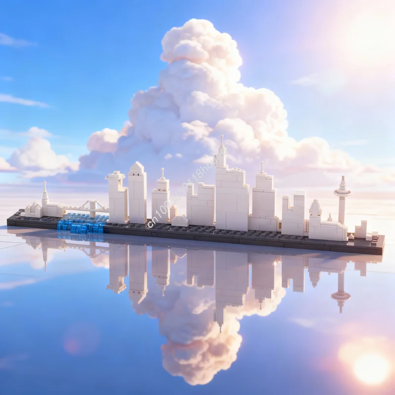 363 Pezzi MOC Architettura Modello della Skyline di Francoforte Blocchi da Costruzione Idea Regalo di Natale Giocattoli Educativi