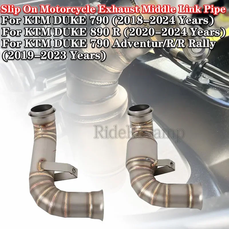 

For KTM DUKE 790 Duke 890 890R KTM 790 Adventur R KTM790 R Rally 18 - 24 Motorcycle Modify Mid Link Pipe Catalyst Exhaust Escape