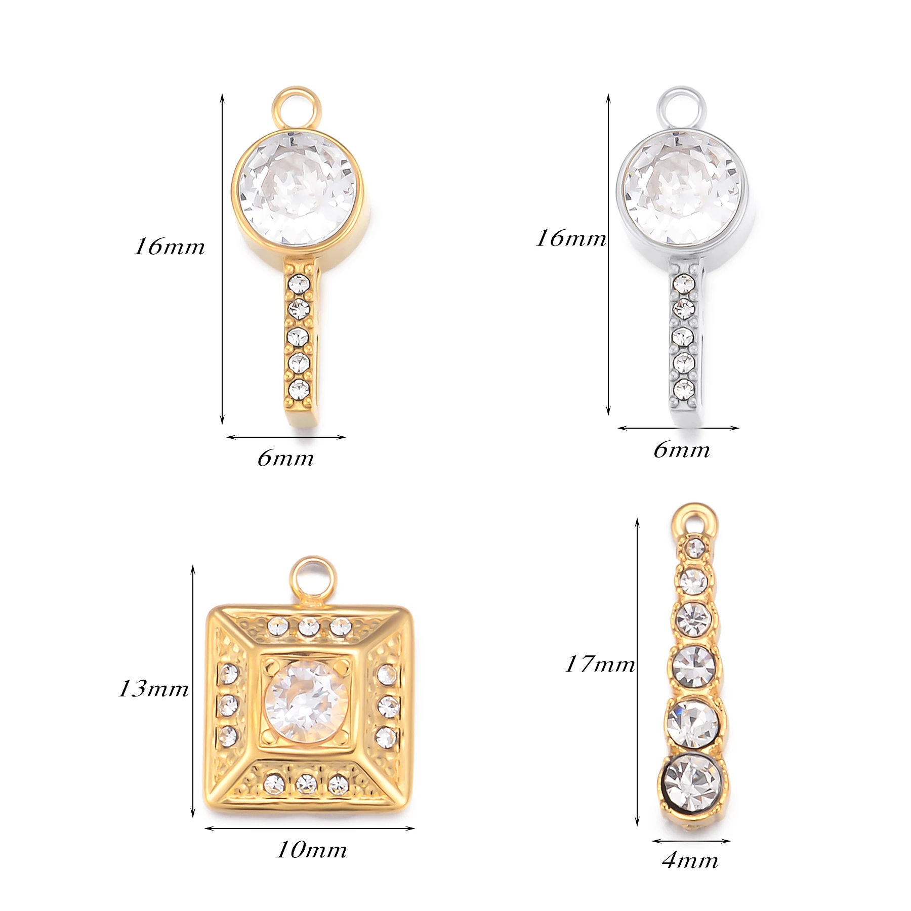 4 قطعة تصميم فاخر كريستال مفتاح قلادة الهندسة سحر لصنع المجوهرات العصرية سوار إكسسوارات عقد Craft بها بنفسك الحرفية #6