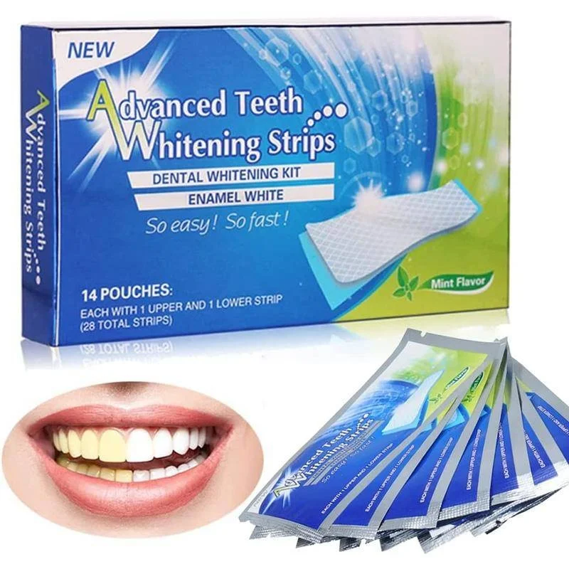 

Advanced Teeth Whitening Strips Mint Flavor for Sensitive Teeth Effect to Remove Stains Teeth Whitening for Dental Oral Care