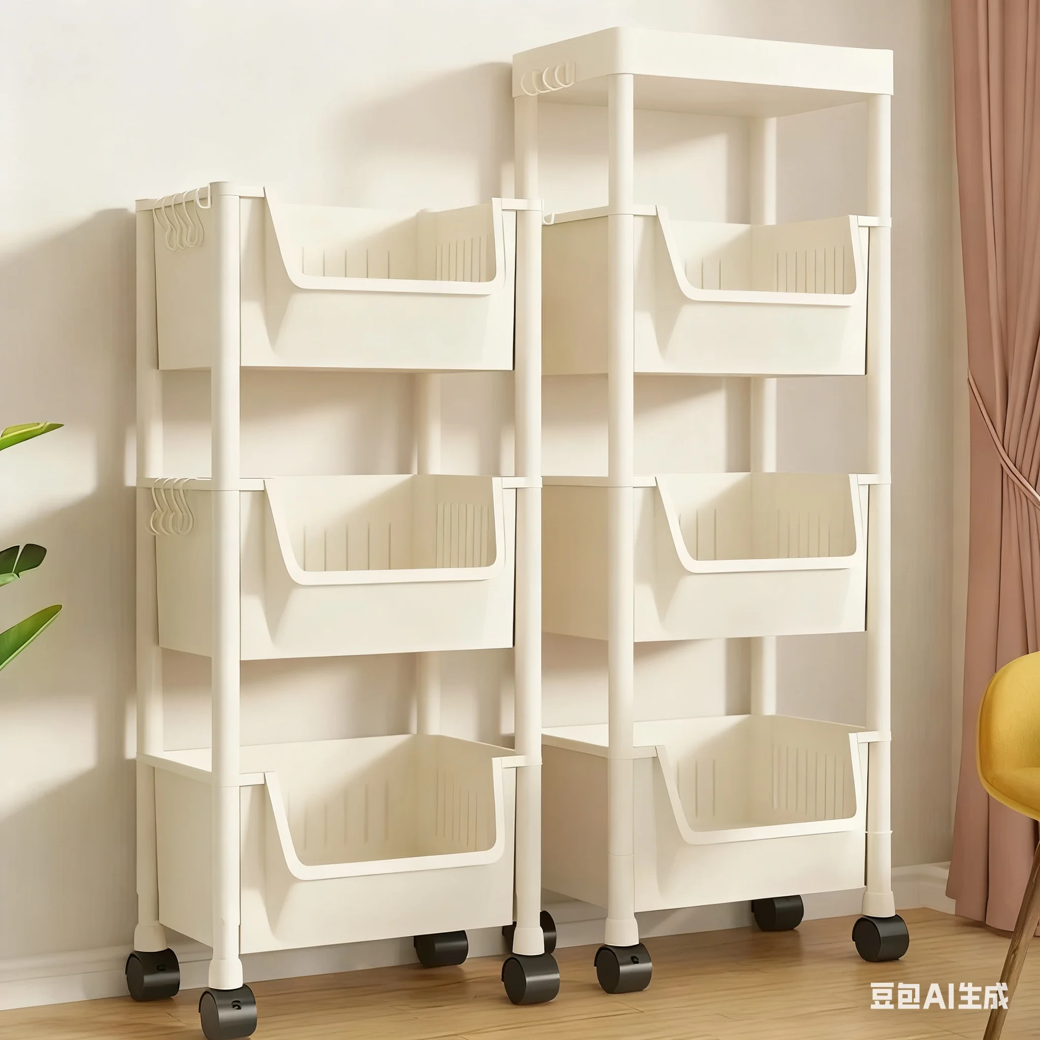 متعددة الطبقات وجبات خفيفة عربة غرفة المعيشة المتنقلة رف الكتب مع عجلات الحمام المطبخ ضيق شق خزانة عربة بلاستيكية المنظم #2