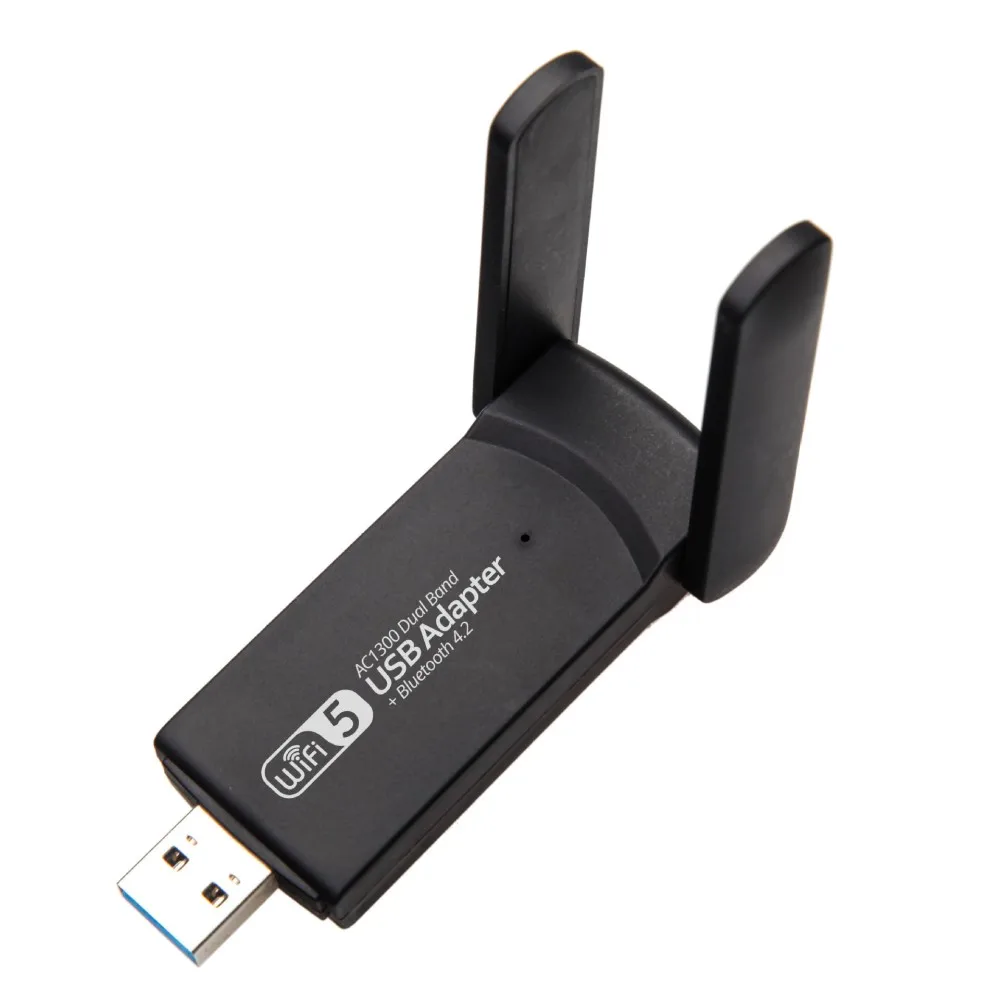 USB 3.0 WiFi Adapter 1300Mbps For Bluetooth 4.2 Dual Band 2.4G/5GHz USB Network Card Wireless Receiver For Desktop Laptop