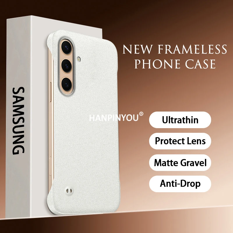 Slim Frameless Sandstone Gravel Matte Case For Samsung Galaxy S26 S25 Edge S24 S23 S22 21 20 Ultra Plus FE Hard Shockproof Cover