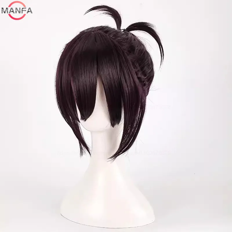 Perruque Courte Tressée Violet Foncé Anime Noragami Yato, Bonnet de Perruque, Costume Cosplay, Degré de Chaleur