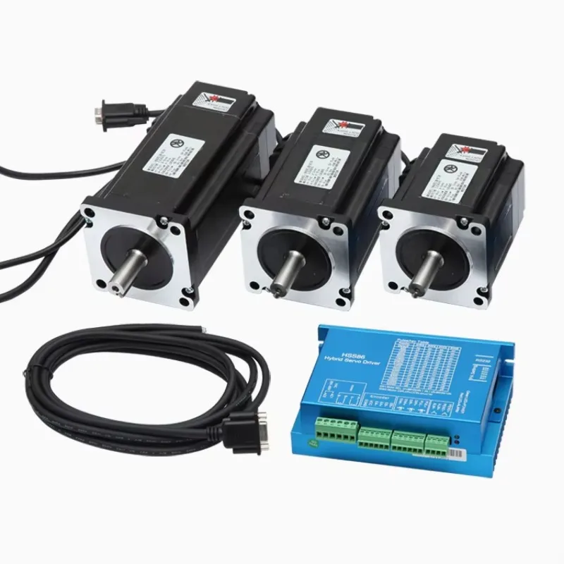 Two Phase Nema34 Closed Loop Stepper Motor Drive Set 4Nm 8Nm 12Nm High Torque Nema 34 Stepper Motor Kit in stock