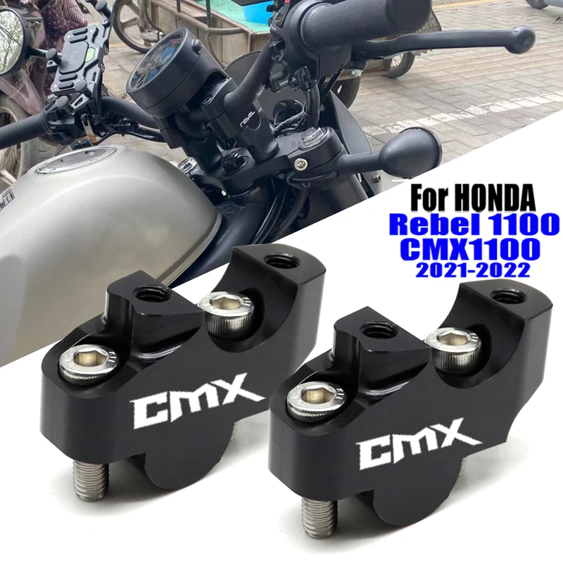 

Motorcycle CNC Handle Bar Riser Clamp For Honda CMX1100 CMX 1100 REBEL 2021-2022 Raised Extend Handlebar Mount Riser Kit Adapter