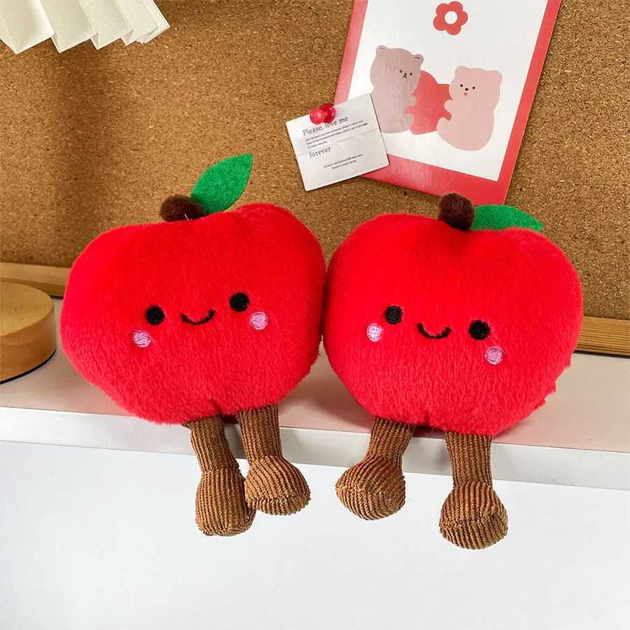 Divertida manzana roja muñeco de peluche colgante Netflix fruta muñeco de peluche lindo bolso decoración colgante regalos de Nochebuena
