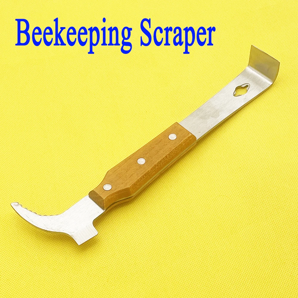 

1PCS Beekeeping Beehive Frame Uncapping Knife Cranked Wooden Handle Multifunction Nail Removal Bee Tools Farm Supplies