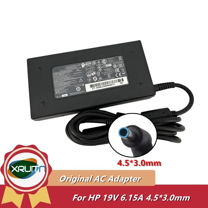 

Оригинальный адаптер переменного тока 120 Вт, 19,5 В, 6,15 А, зарядное устройство для ноутбука HP HSTNN-DA25 HSTNN-CA25 HSTNN-LA25 710415-001, синий коннектор 4,5 мм*3,0 мм