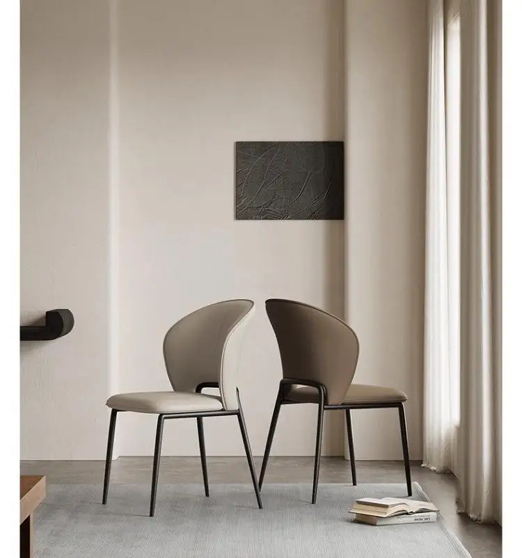 Modern Minimalist Nordic Leather Dining Table Chairs Soft Pack Home Restaurants & Hotels Wholesale Restaurant Tables