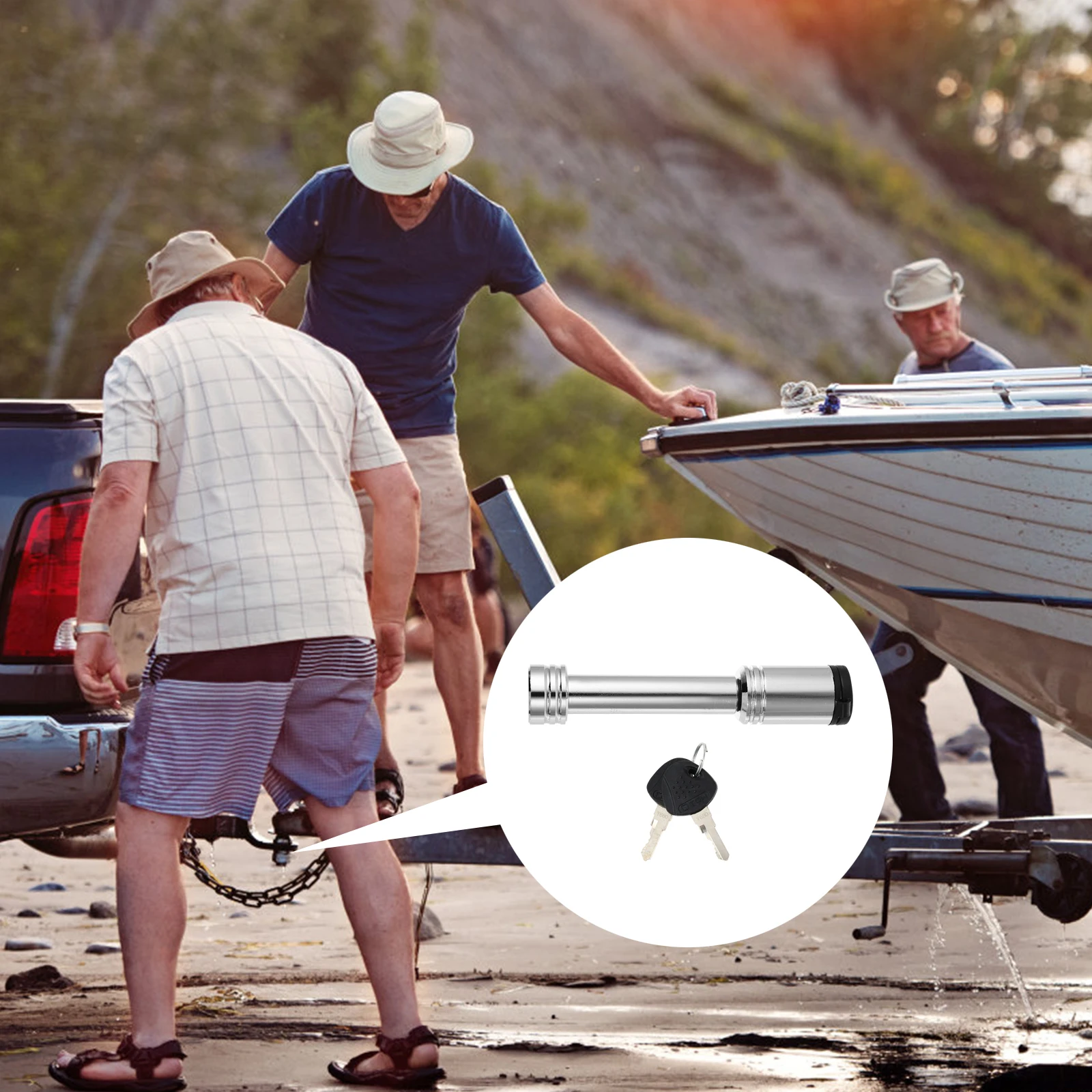 

Trailer Lock Zinc Alloy Hitch Receiver for Truck Sercurity Dust Proof Cover Anti Theft Fits Common Hitch Receivers