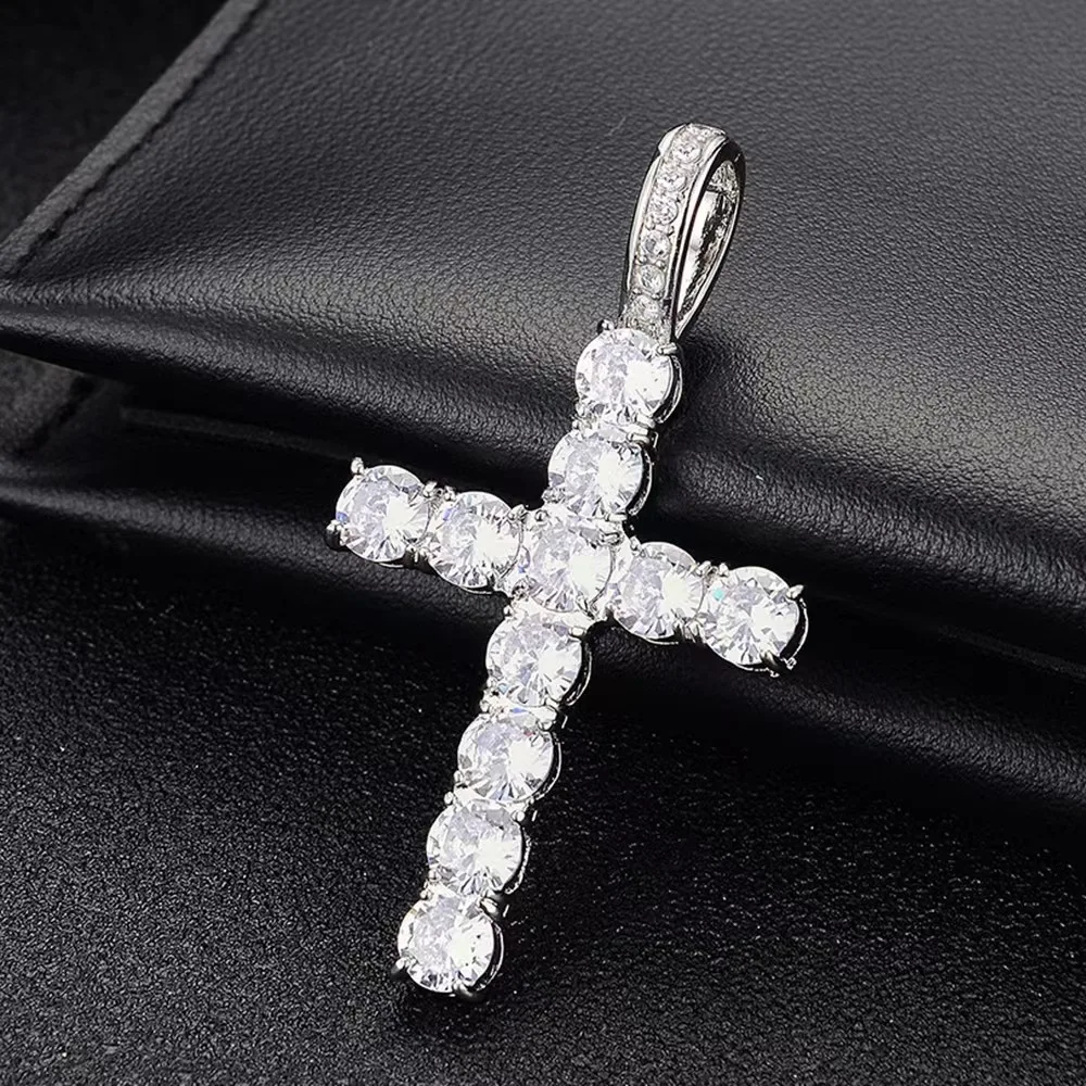 Hiphop Cross Pendant Necklace For Women Jewelry Female Statement Men Iced Out Chain Wholesale Gold Color Homme Jewellery