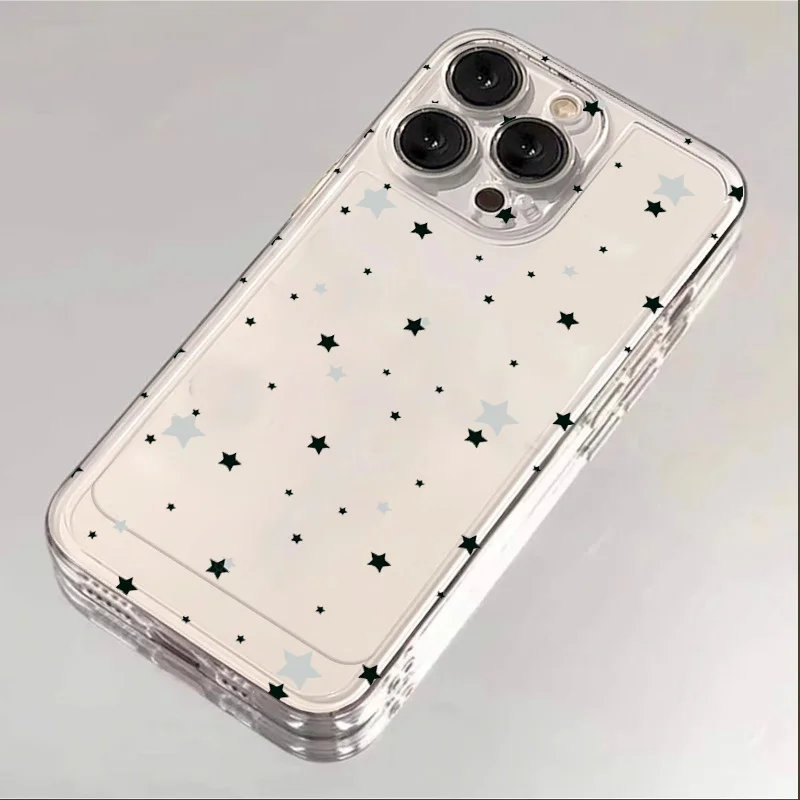 Clear Stars Heart Soft Silicone Case For Samsung Galaxy A51 A31 A21S A11 A50 A30 A20 A20S A10 A10S S10 Lite S9 S8 PIus Cover