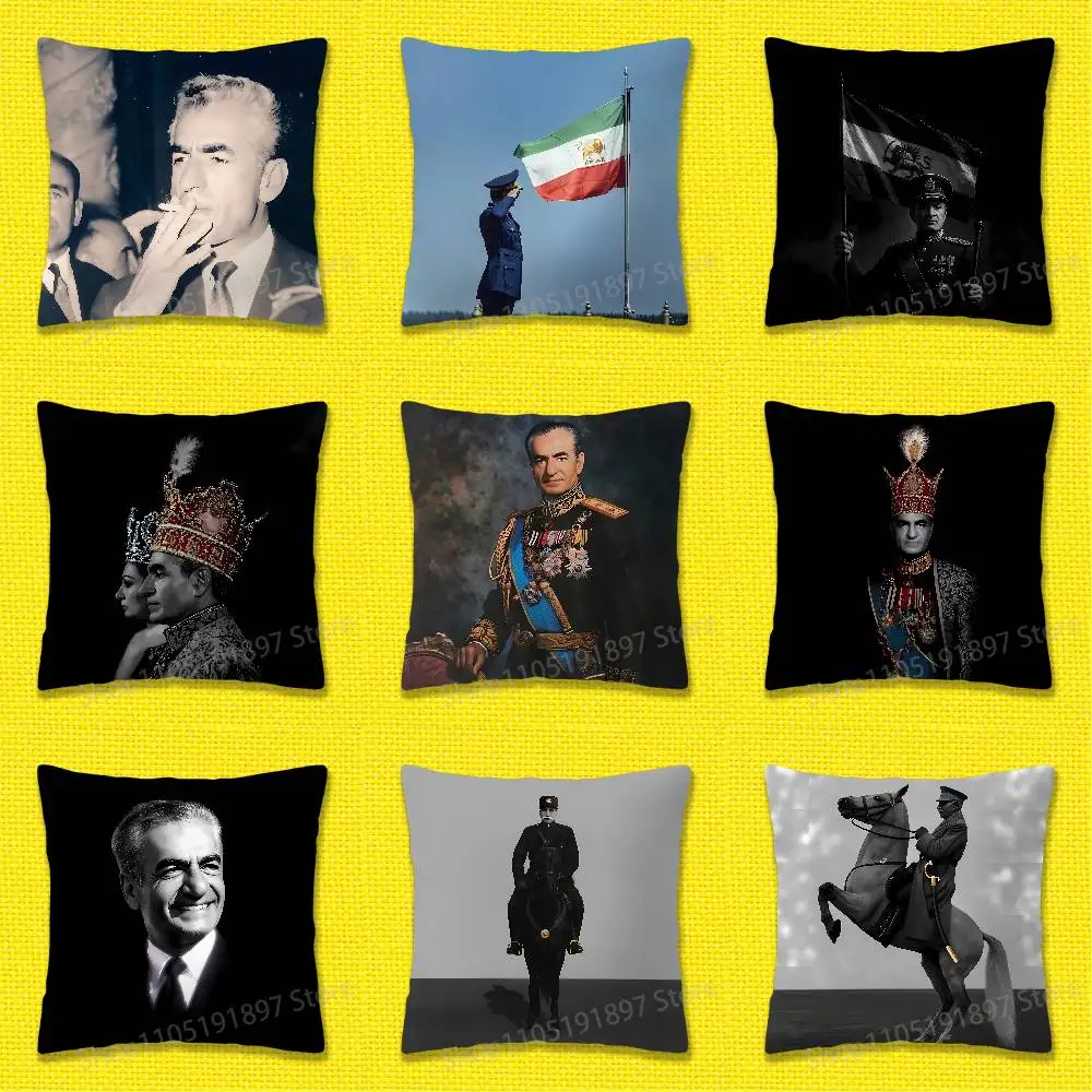 

Mohammad Reza P-Pahlavi Iran Throw Pillow Case For 45x45cm 40x40cm 30x30cm 50x50cm 55x55cm Square Home Pillowcase Case