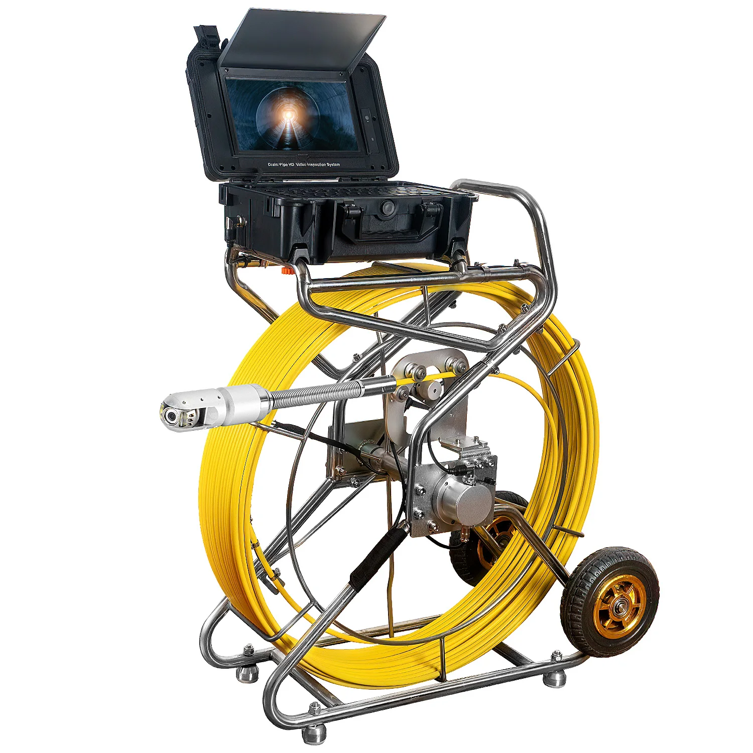 50mm Head Sewer Camera Pan and Tilt Drain CCTV Camera 20M Cable Endoscope for Water Pipe Leak Detection With Meter Counter