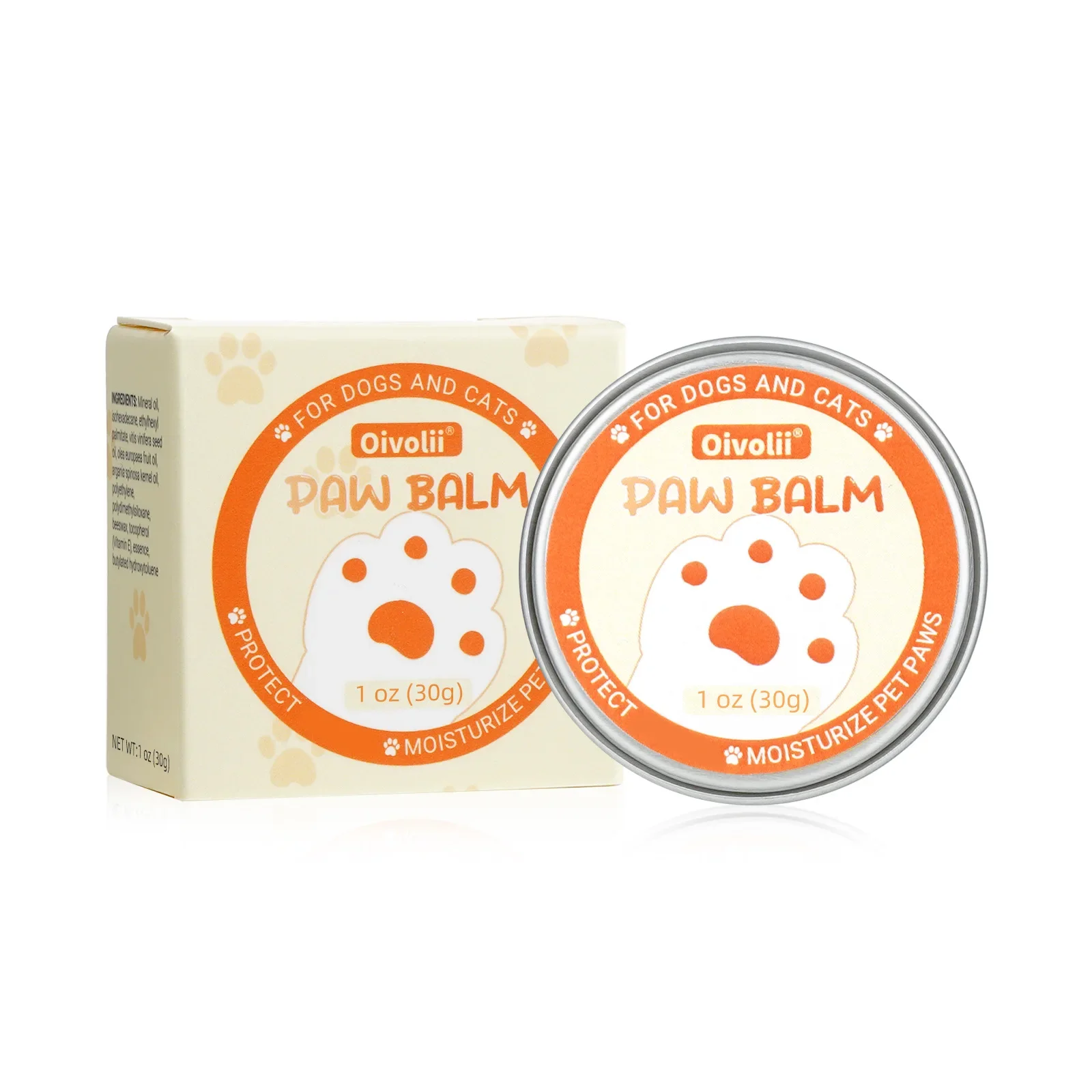 30g Paw Protection Balm - Moisturizing & Cracked Paw Relief Cream for Healthy Pet Care - Suitable for Cats and Dogs