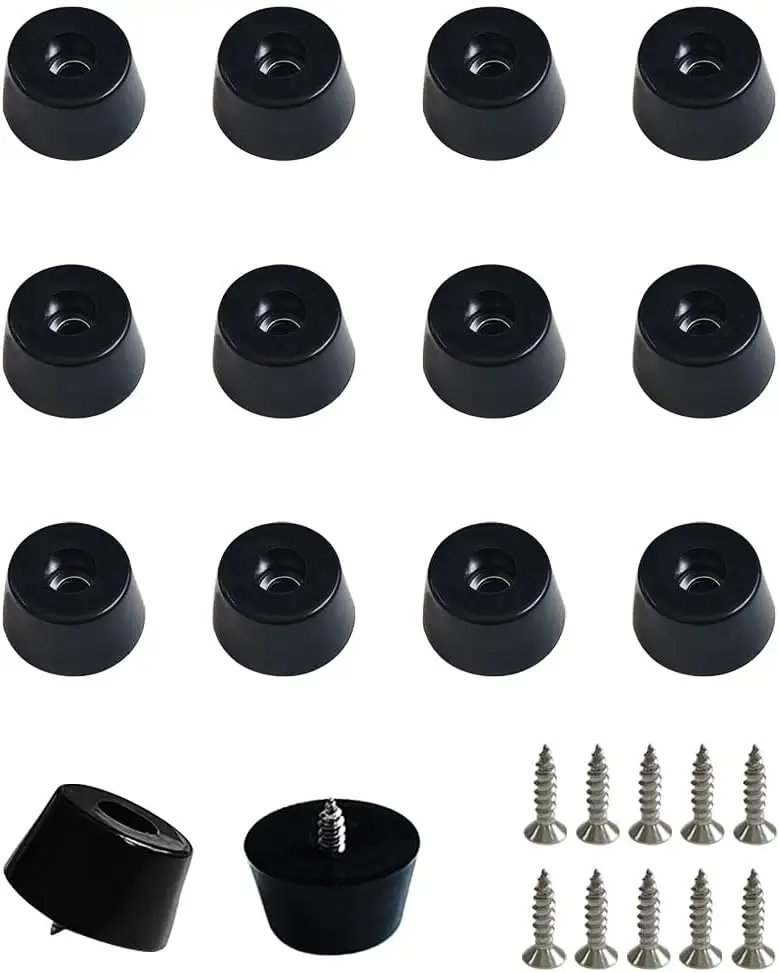 

20 PCS Rubber Feet with Screws for Cutting Board, Non Slip Bumpers 0.51" H x 1" D