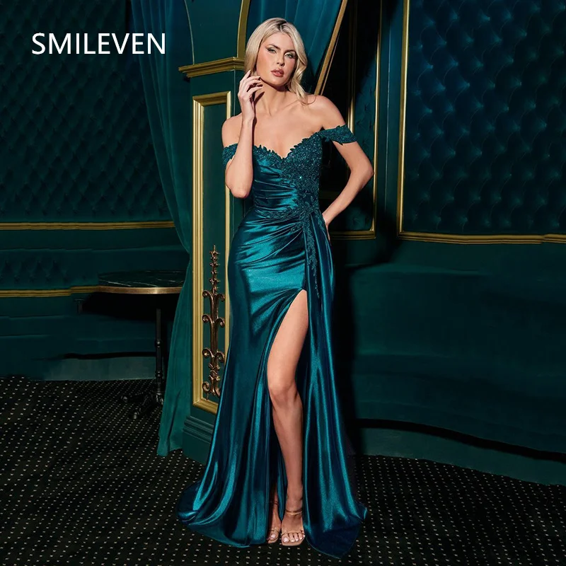 

Smileven Sleeveless Sexy Off Shoulder Mermaid Side Split Backless Prom Dresses Sexy Evening Dress Gift 2025 Customized 2025