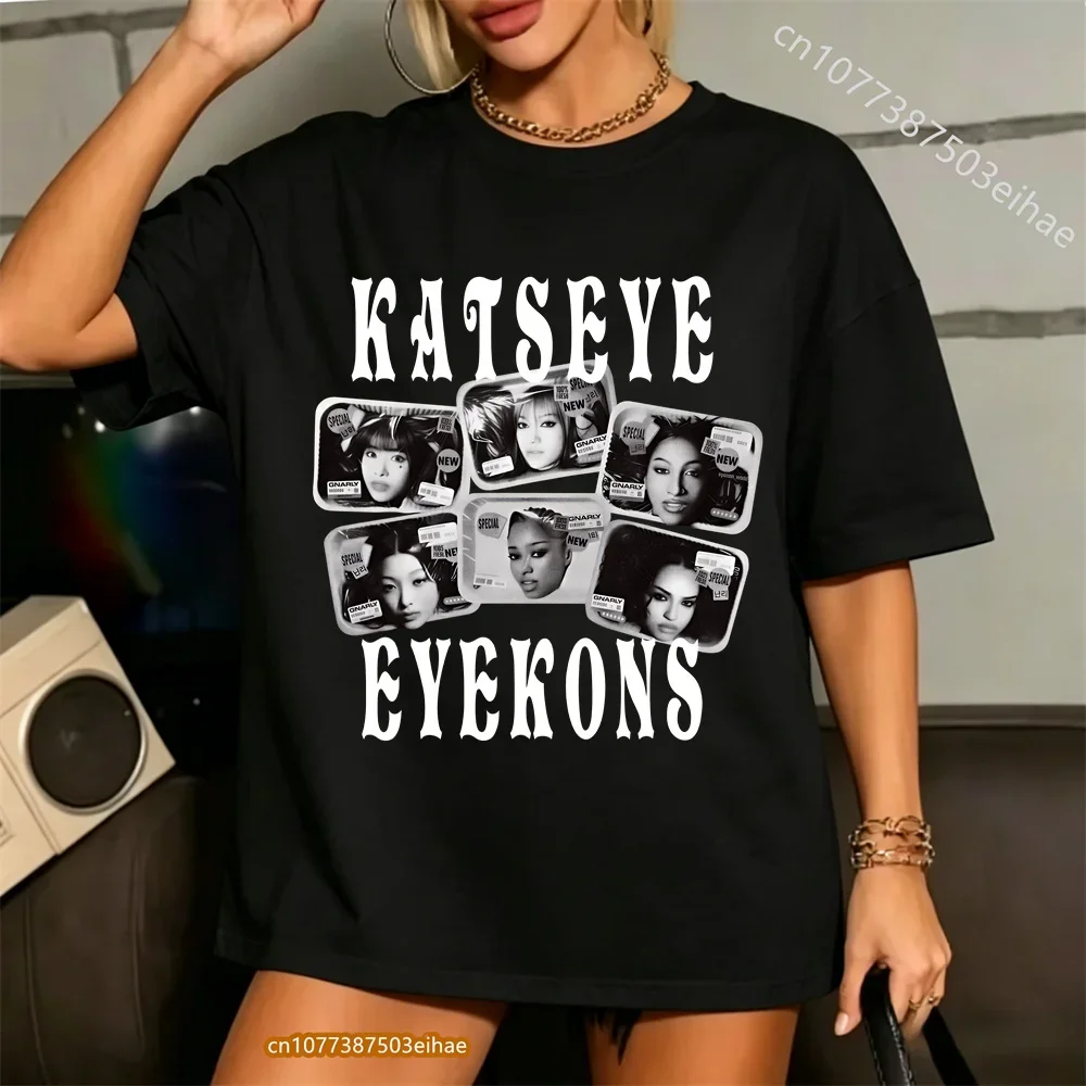 

Casual Cotton Oversized Tees Kpop Pop Music Girl Group Katseye Graphic Print Korean Aesthetic Fashion Tops For Men Women Kids