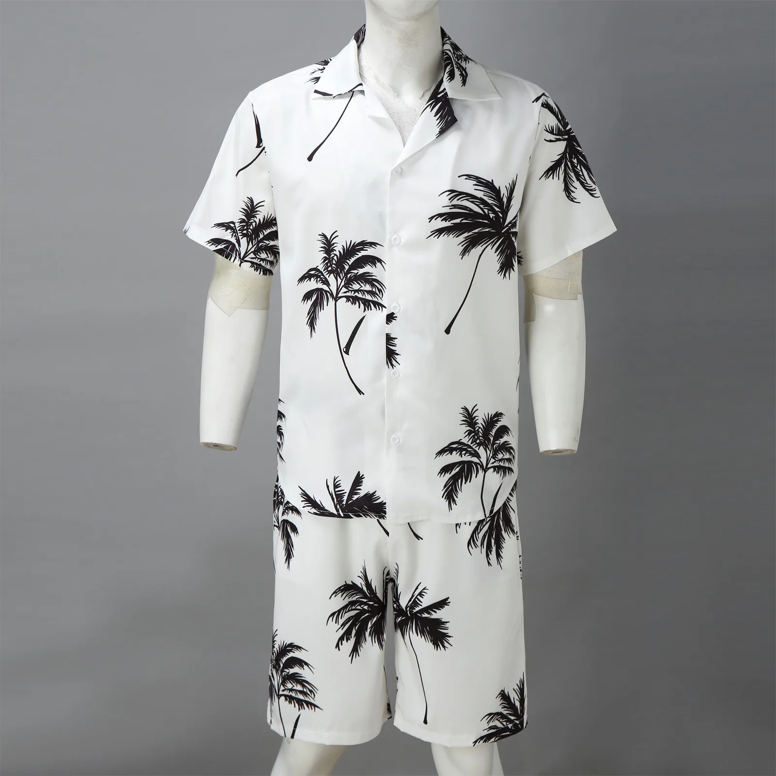 2022 Summer Hawaii Trend Print Sets Men Hawaii Shorts Shirt Clothing Set Casual Palm Tree Floral Shirt Beach Short Sleeve Suit