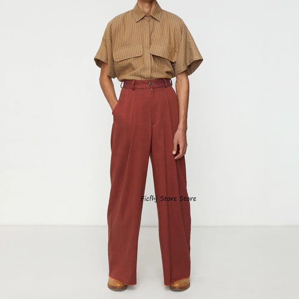 

Classic Men's Pants for Man Solid Color Business Casual Straight Leg Polyester Fiber Trousers Work Trouser Tailoring Clothing