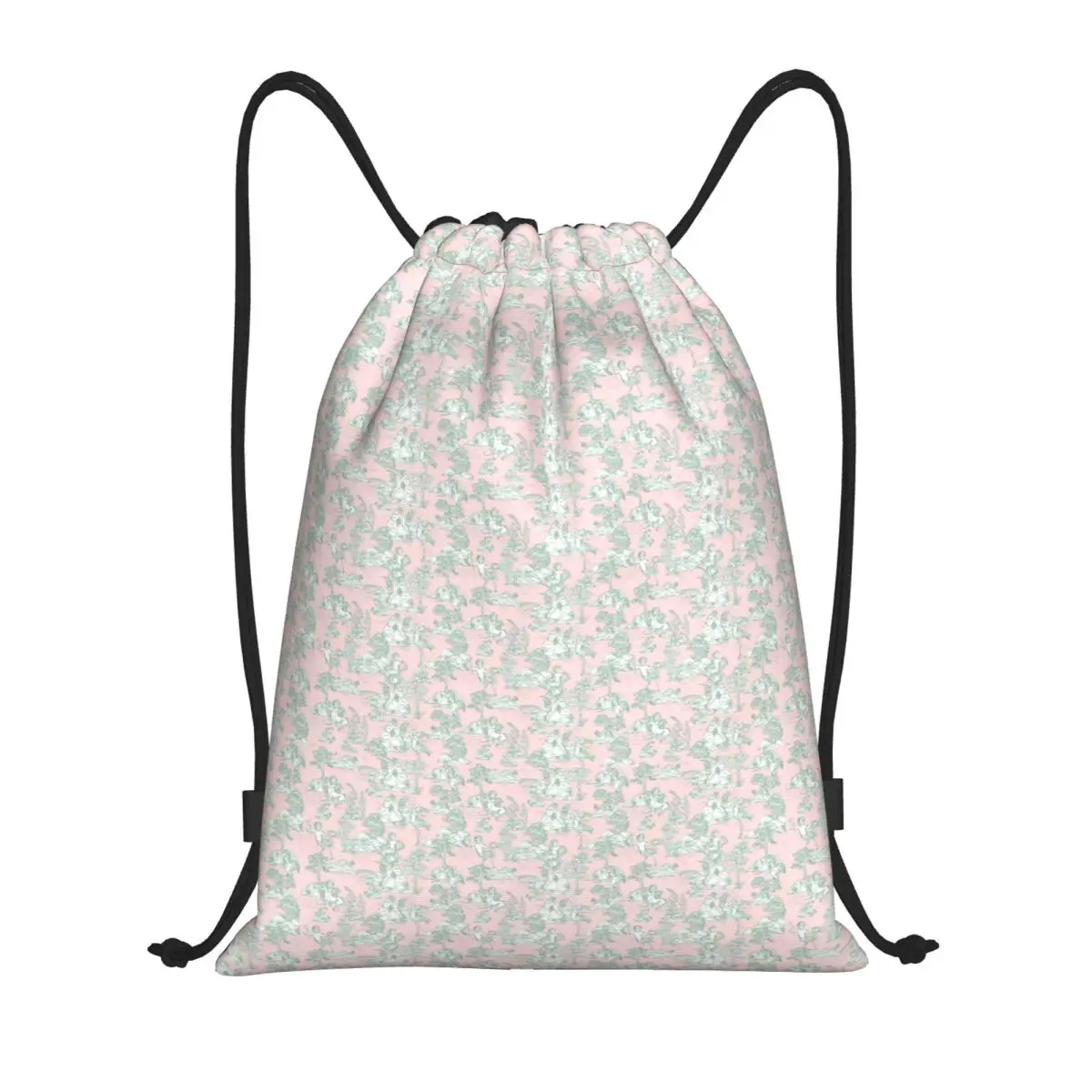 Toile De Jouy Drawstring Backpack Sports Gym Bag for Women Men Shopping Sackpack