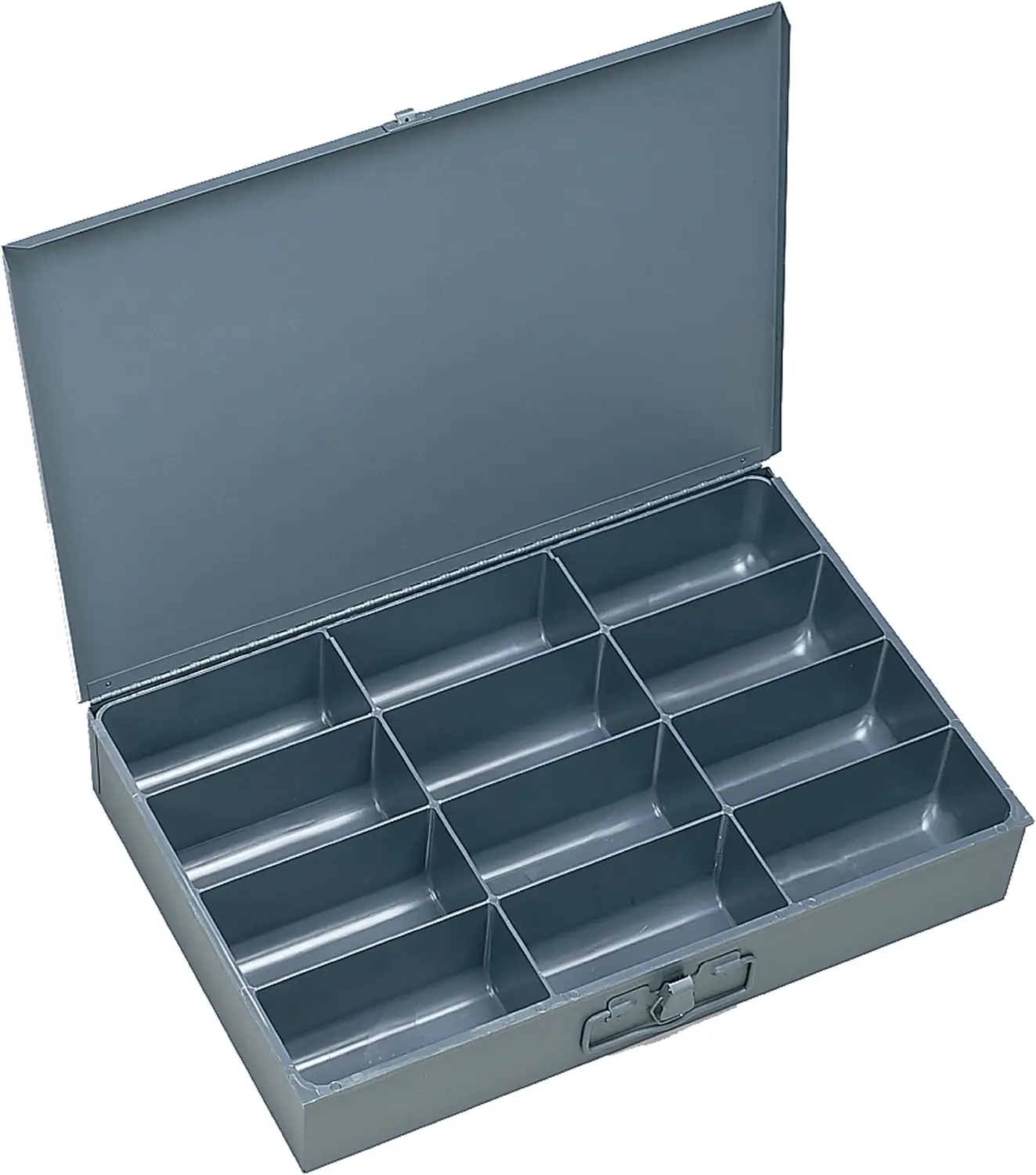

18x3x12 Inch Steel Scoop Box, 12 Compartment Parts Organizer